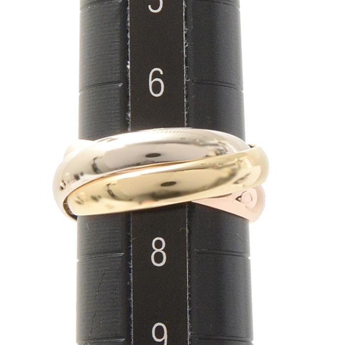 カルティエ 指輪 レディース トリニティ リング 47号 実寸7号 3連 3.2mm ゴールド Cartier 750YG×WG×PG 中古