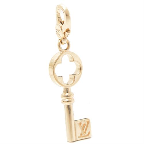 ルイヴィトン ペンダント レディース メンズ チャーム ドゥ モノグラム クレ キー イエローゴールド Louis Vuitton 750YG Q93058 中古