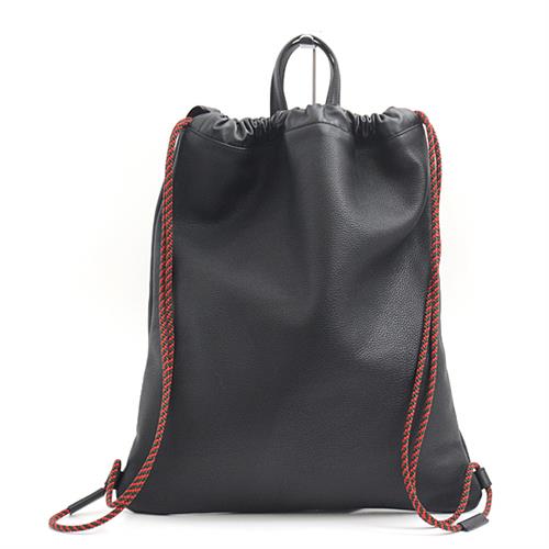 グッチ バッグ メンズ レディース ロゴプリント ドローストリング　巾着　バックパック　シェリーライン ブラック GUCCI 516639 中古