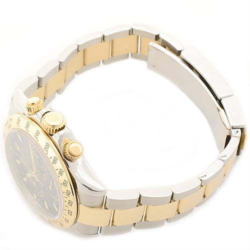 ロレックス 時計 メンズ コスモグラフ デイトナ ランダム ブラック文字盤 イエローゴールド ステンレス ROLEX 116523 SS×YG 中古