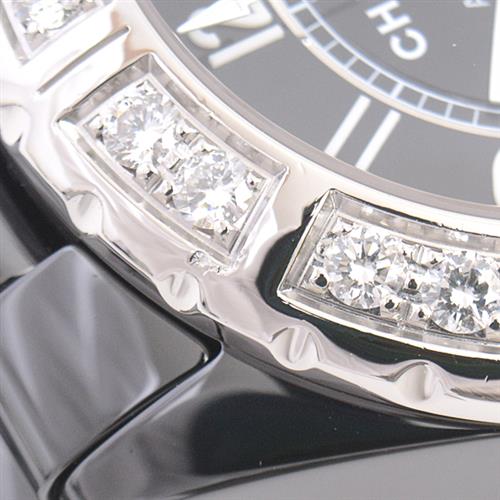 シャネル　時計 メンズ J12 クロノグラフ ダイヤベゼル 自動巻 ブラックセラミック ブラック文字盤 CE CHANEL H1178 中古