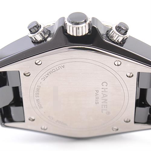 シャネル　時計 メンズ J12 クロノグラフ ダイヤベゼル 自動巻 ブラックセラミック ブラック文字盤 CE CHANEL H1178 中古