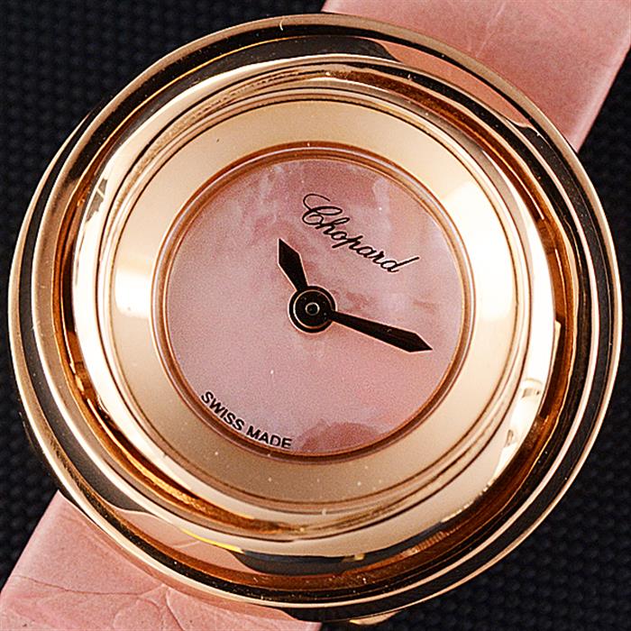 ショパール 時計 レディース ハッピーエモーション ピンクシェル文字盤 ピンクゴールド 電池式 Chopard Happy Emotion 750PG 124413 中古