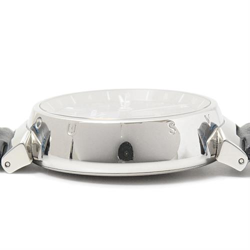 ルイヴィトン 時計 メンズ タンブール GMT ブルー文字盤 自動巻 ステンレス レザーベルト Louis Vuitton Q1157 SS 中古