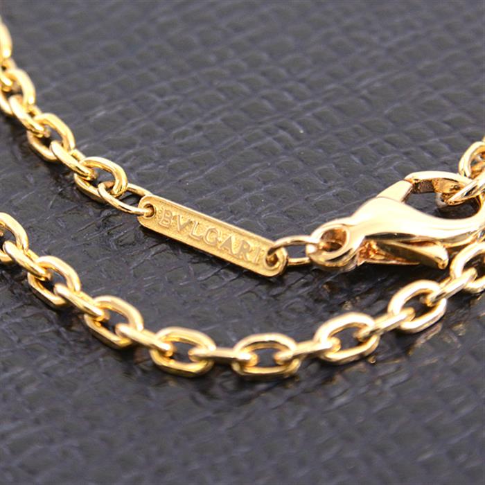 ブルガリ ネックレス ユニセックス プレート チェーン ネックレス イエローゴールド BVLGARI 750YG 中古