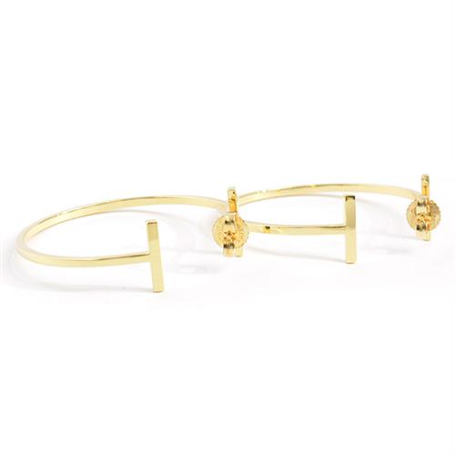 ティファニー ピアス レディース Tワイヤー フープ ピアス ラージ イエローゴールド TIFFANY 750YG 中古