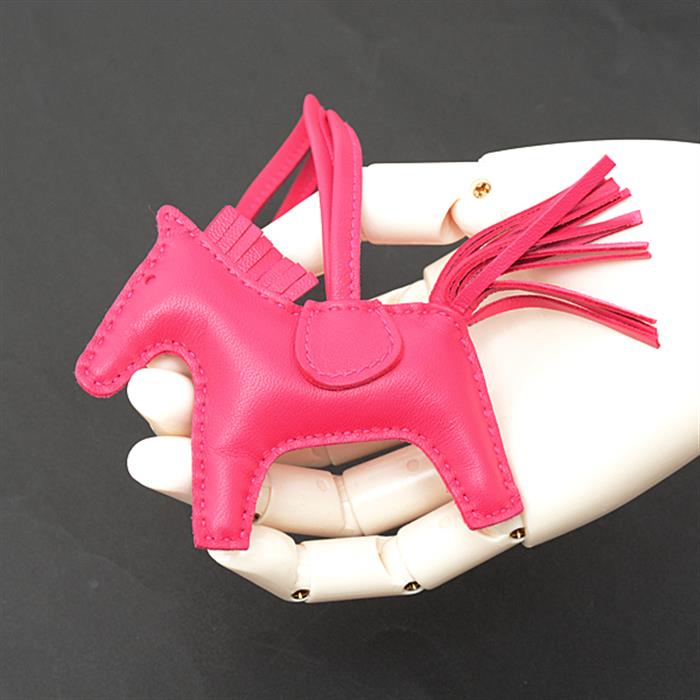 エルメス 小物 レディース ロデオPM バッグチャーム キーチャーム アニョーミロ ローズメキシコ ピンク系 Z刻印 HERMES H064929 中古