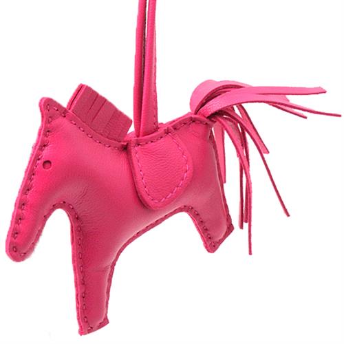 エルメス 小物 レディース ロデオPM バッグチャーム キーチャーム アニョーミロ ローズメキシコ ピンク系 Z刻印 HERMES H064929 中古