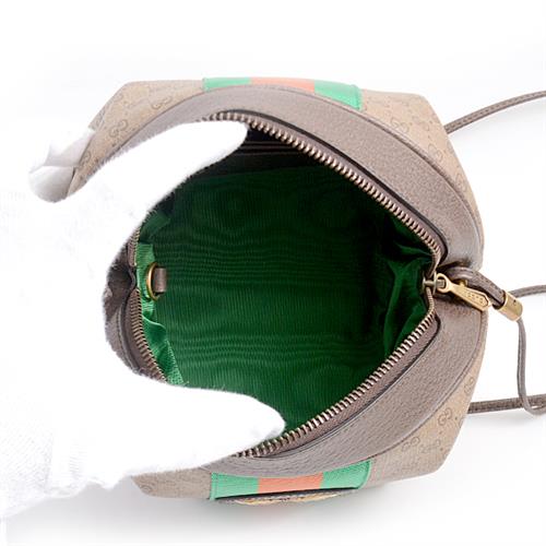 グッチ バッグ レディース GGスプリーム ウェブ&バタフライ ミニショルダーバッグ ブラウン マルチカラー 564582 GUCCI 中古