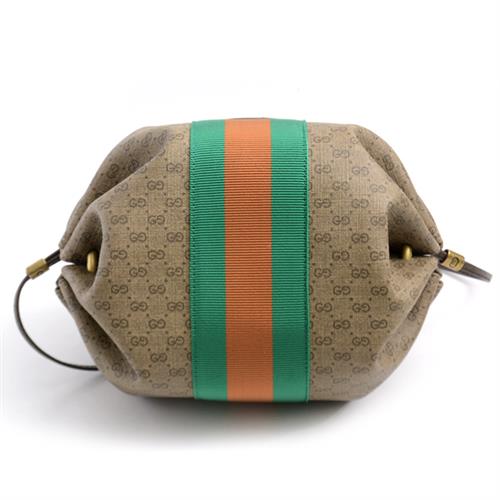 グッチ バッグ レディース GGスプリーム ウェブ&バタフライ ミニショルダーバッグ ブラウン マルチカラー 564582 GUCCI 中古
