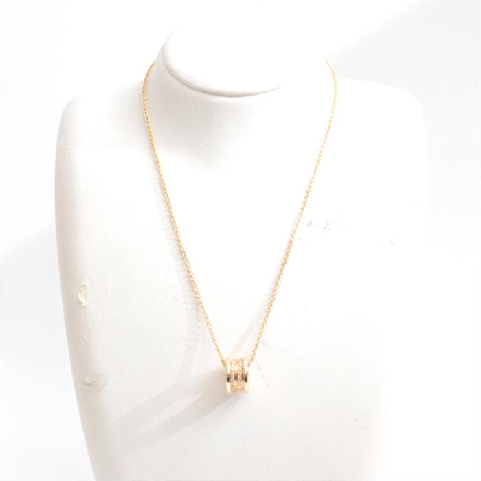 ブルガリ ネックレス レディース ビー ゼロワン B-ZERO1 ダイヤモンド ネックレス イエローゴールド BVLGARI 750YG 中古