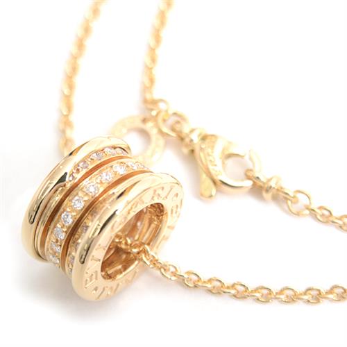 ブルガリ ネックレス レディース ビー ゼロワン B-ZERO1 ダイヤモンド ネックレス イエローゴールド BVLGARI 750YG 中古