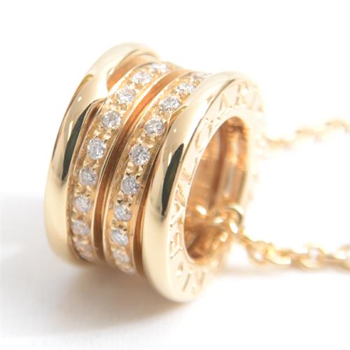 ブルガリ ネックレス レディース ビー ゼロワン B-ZERO1 ダイヤモンド ネックレス イエローゴールド BVLGARI 750YG 中古