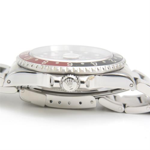 ロレックス 時計 メンズ GMTマスター2 黒×赤ベゼル ブラック文字盤 U番 自動巻き ステンレス ROLEX 16710 SS 中古