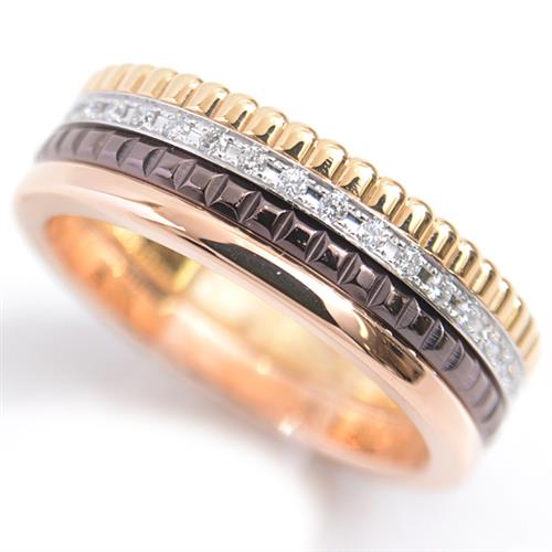 ブシュロン 指輪 メンズ キャトル スモール ダイヤモンド リング 56号 ゴールド BOUCHERON 750YG×WG×PG 中古