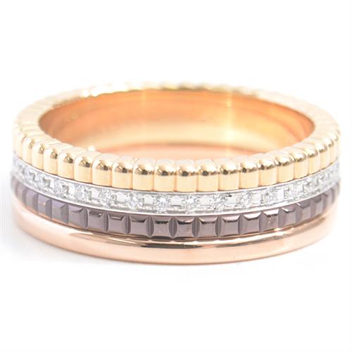 ブシュロン 指輪 メンズ キャトル スモール ダイヤモンド リング 56号 ゴールド BOUCHERON 750YG×WG×PG 中古