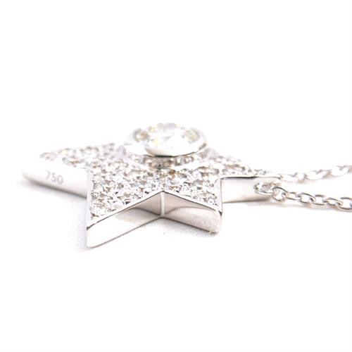 タサキ ネックレス レディース コメット ダイヤモンド ネックレス D0.32ct 0.23ct ホワイトゴールド TASAKI 750WG 中古