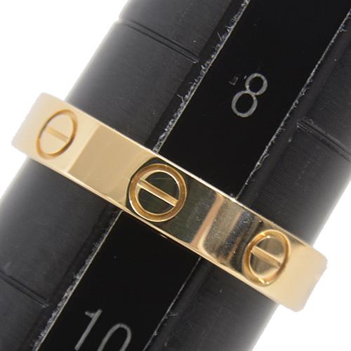 カルティエ 指輪 レディース ミニ ラブリング 49号 実寸サイズ9号 イエローゴールド Cartier LOVE 750YG 中古