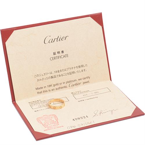 カルティエ 指輪 レディース ミニ ラブリング 49号 実寸サイズ9号 イエローゴールド Cartier LOVE 750YG 中古