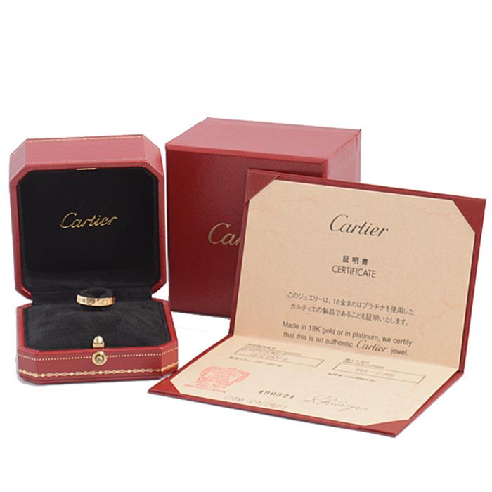 カルティエ 指輪 レディース ミニ ラブリング 49号 実寸サイズ9号 イエローゴールド Cartier LOVE 750YG 中古