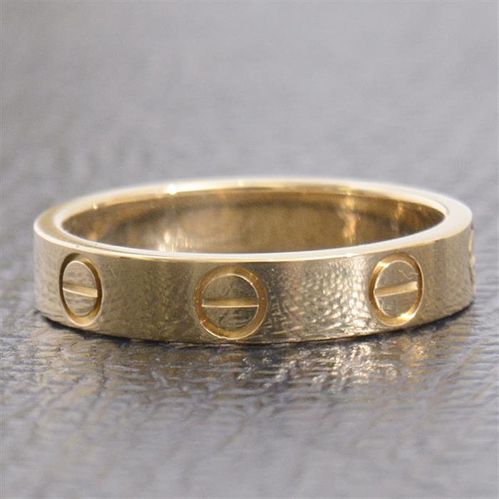 カルティエ 指輪 レディース ミニ ラブリング 49号 実寸サイズ9号 イエローゴールド Cartier LOVE 750YG 中古