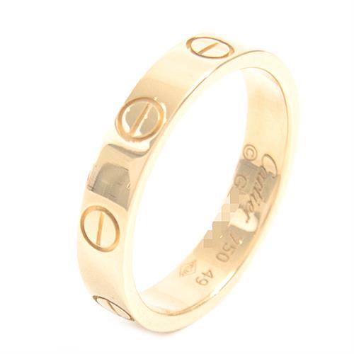 カルティエ 指輪 レディース ミニ ラブリング 49号 実寸サイズ9号 イエローゴールド Cartier LOVE 750YG 中古