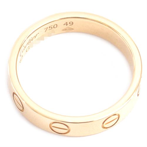 カルティエ 指輪 レディース ミニ ラブリング 49号 実寸サイズ9号 イエローゴールド Cartier LOVE 750YG 中古