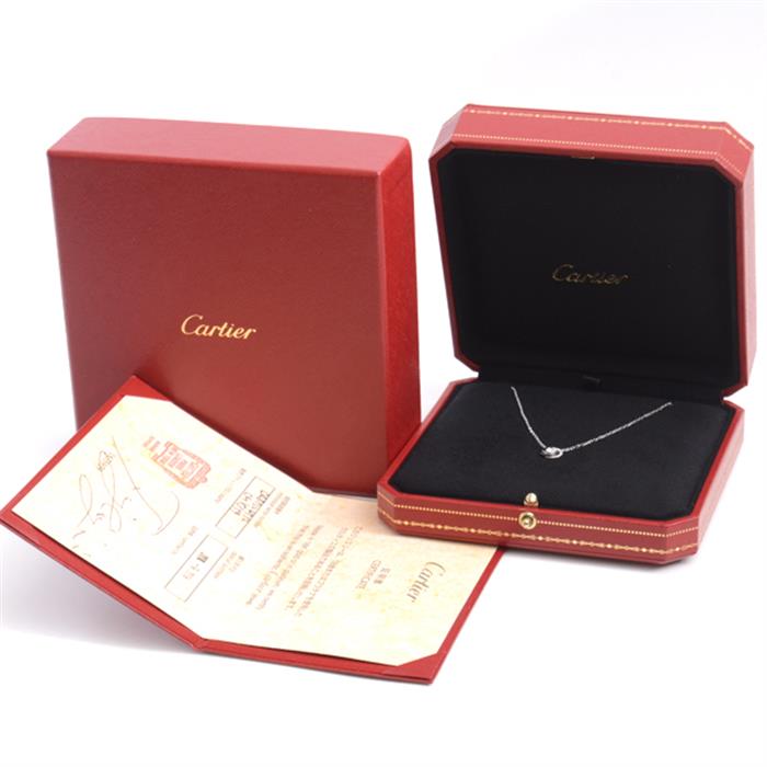 カルティエ ネックレス レディース トリニティ ダイヤモンド ネックレス ホワイトゴールド セラミック Cartier 750WG×CE 中古