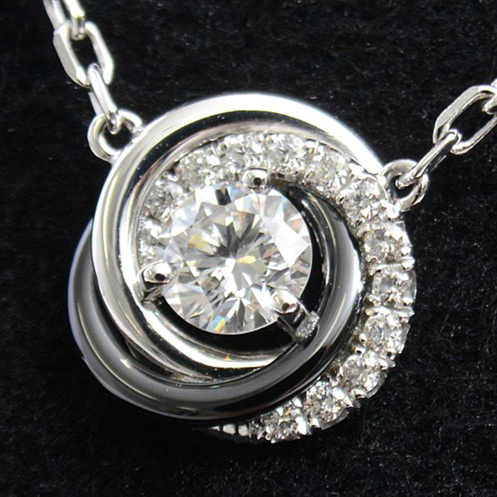カルティエ ネックレス レディース トリニティ ダイヤモンド ネックレス ホワイトゴールド セラミック Cartier 750WG×CE 中古