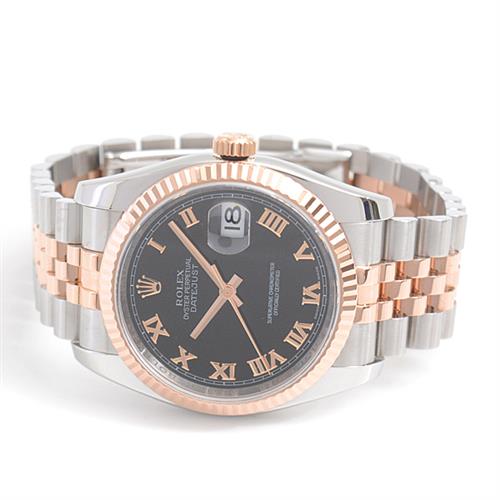 ロレックス 時計 メンズ デイトジャスト 自動巻 D番 ローマインデックス ステンレス ピンクゴールド ROLEX SS×PG 116231 中古