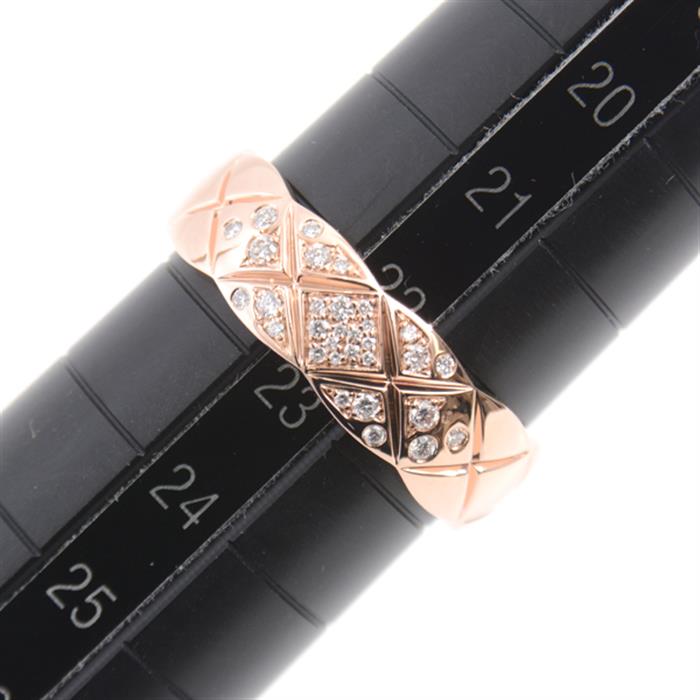 シャネル 指輪 メンズ ココクラッシュ ミディアム ダイヤモンド リング 63号 ピンクゴールド CHANEL 750PG 中古