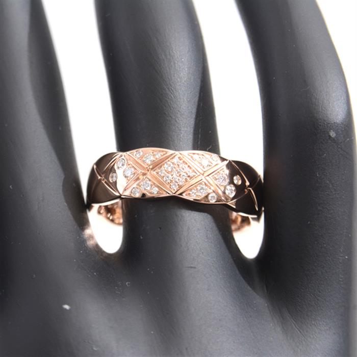 シャネル 指輪 メンズ ココクラッシュ ミディアム ダイヤモンド リング 63号 ピンクゴールド CHANEL 750PG 中古