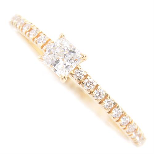 カルティエ 指輪 レディース エタンセル ドゥ カルティエ ダイヤ リング プリンセスカット 51号 実寸11号 イエローゴールド Cartier 750YG 中古