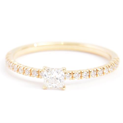 カルティエ 指輪 レディース エタンセル ドゥ カルティエ ダイヤ リング プリンセスカット 51号 実寸11号 イエローゴールド Cartier 750YG 中古