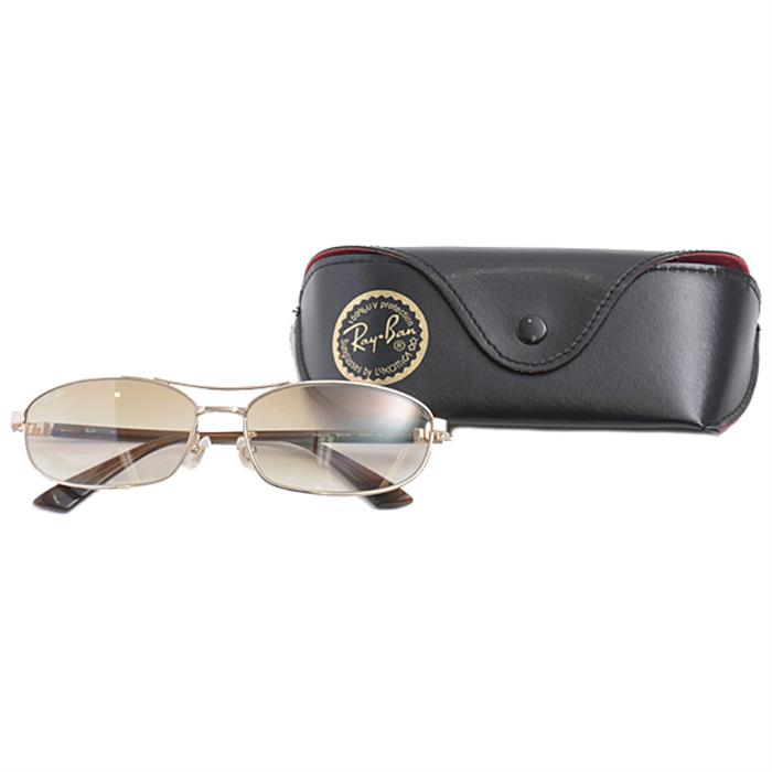 レイバン メガネ メンズ メタルフレーム スクエア サングラス ブラウン RAY-BAN RB3328 中古