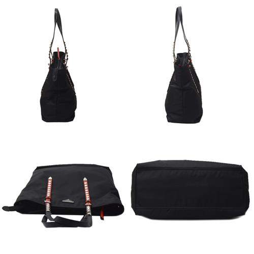 プラダ バッグ レディース トートバッグ ショルダーバッグ 2WAY スタッズ ナイロン ブラック PRADA 1BG212 中古