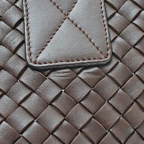 ボッテガヴェネタ バッグ レディース メンズ イントレチャート カバPM トートバッグ ポーチ付 レザー ブラウン BOTTEGA VENETA 141498 中古