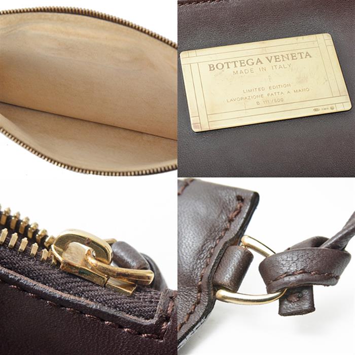 ボッテガヴェネタ バッグ レディース メンズ イントレチャート カバPM トートバッグ ポーチ付 レザー ブラウン BOTTEGA VENETA 141498 中古