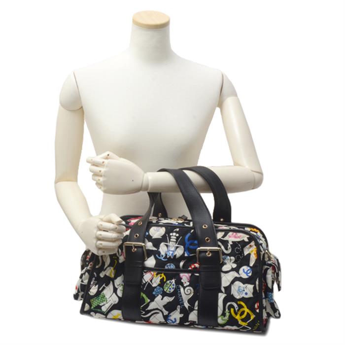 シャネル バッグ レディース ハンドバッグ ショルダーバッグ 2WAY キャンバス マトラッセ アニマル柄 マルチカラー CHANEL 中古