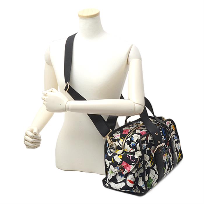 シャネル バッグ レディース ハンドバッグ ショルダーバッグ 2WAY キャンバス マトラッセ アニマル柄 マルチカラー CHANEL 中古