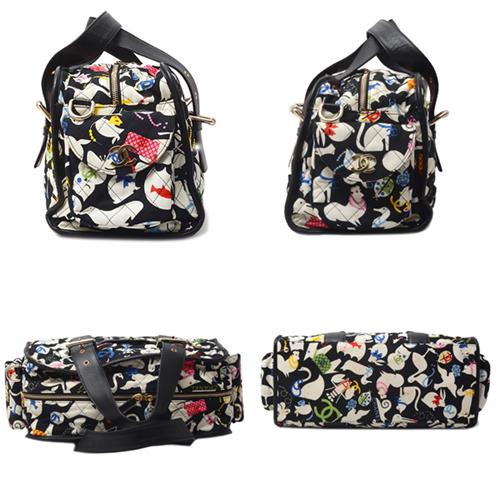 シャネル バッグ レディース ハンドバッグ ショルダーバッグ 2WAY キャンバス マトラッセ アニマル柄 マルチカラー CHANEL 中古