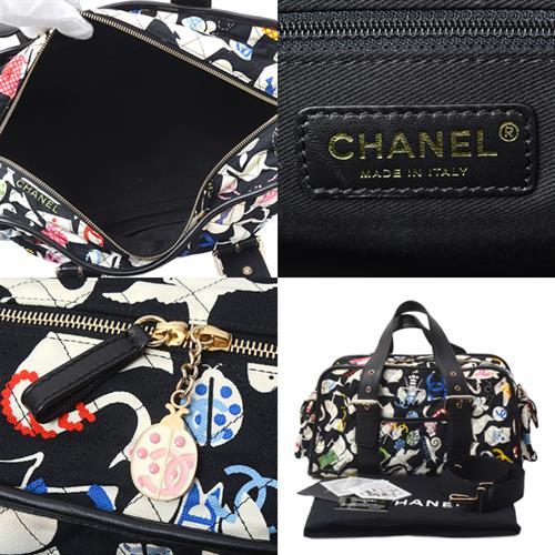 シャネル バッグ レディース ハンドバッグ ショルダーバッグ 2WAY キャンバス マトラッセ アニマル柄 マルチカラー CHANEL 中古