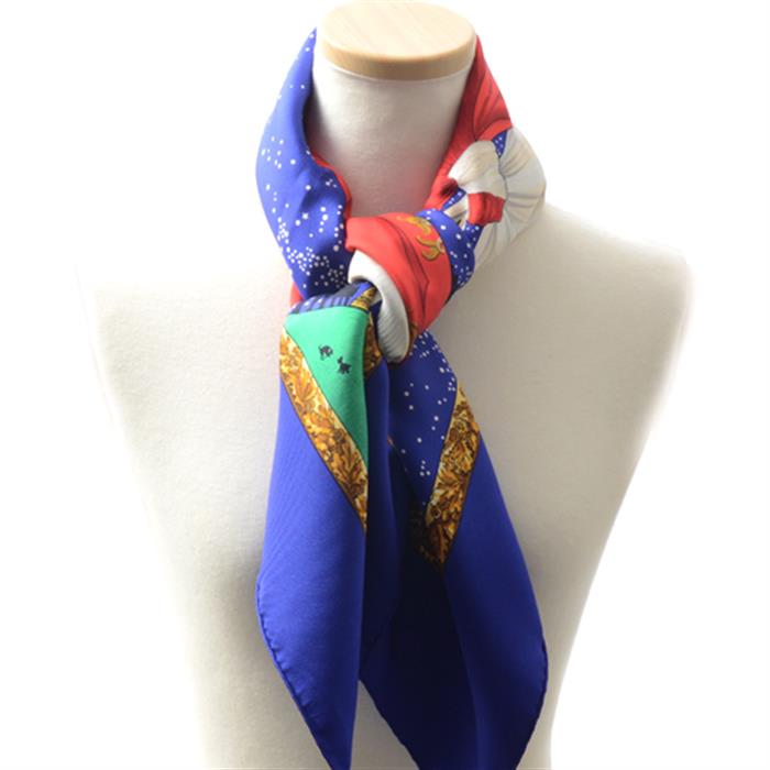 エルメス スカーフ レディース カレ90 Souvenirs de Paris パリの思い出　エッフェル塔100周年 シルク HERMES 中古