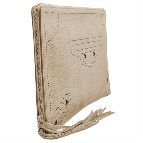 バレンシアガ バッグ メンズ レディース クラッチバッグ レザー グレージュ ベージュ BALENCIAGA 443522 中古