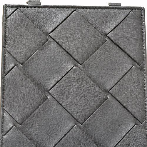 ボッテガヴェネタ 小物 メンズ イントレチャート フォンポーチ ネックストラップ レザー ブラック BOTTEGA VENETA 578205 中古