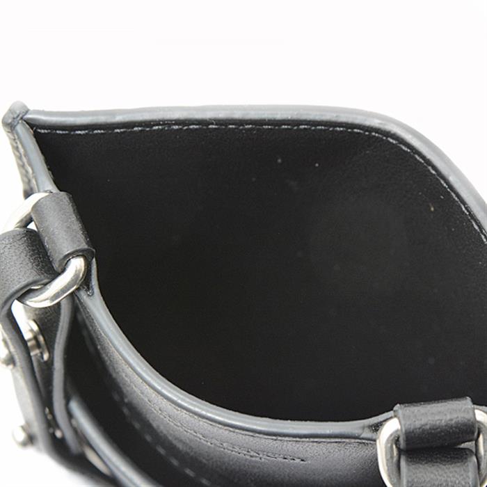 ボッテガヴェネタ 小物 メンズ イントレチャート フォンポーチ ネックストラップ レザー ブラック BOTTEGA VENETA 578205 中古