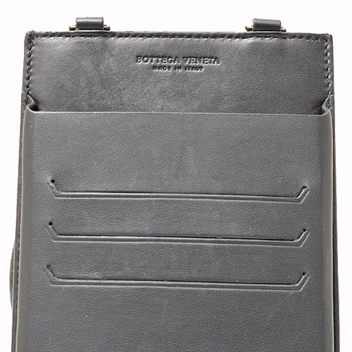 ボッテガヴェネタ 小物 メンズ イントレチャート フォンポーチ ネックストラップ レザー ブラック BOTTEGA VENETA 578205 中古