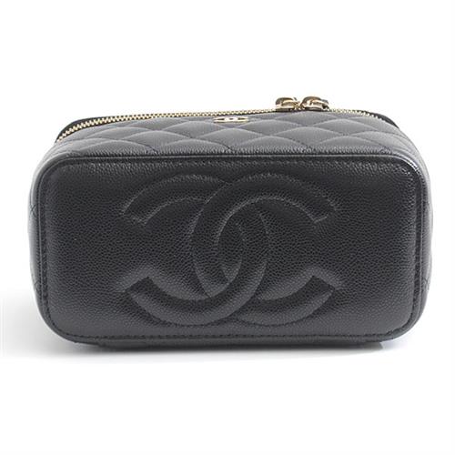 シャネル バッグ レディース マトラッセ スモールバニティ チェーンショルダーバッグ ミラー付き キャビアスキン ブラック CHANEL AP1341 未使用展示品