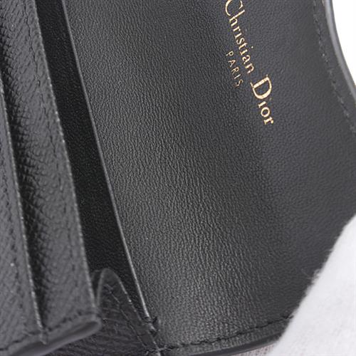 クリスチャンディオール カードケース レディース サドル カードホルダー 名刺入れ ブラック Christian Dior S5611CBAA 中古