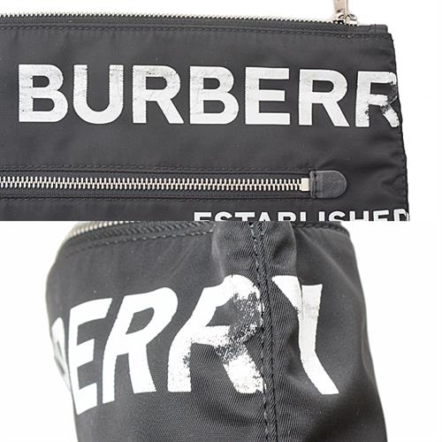 バーバリー バッグ メンズ レディース クラッチバッグ ポーチ ブラック ナイロン BURBERRY 8014756 中古